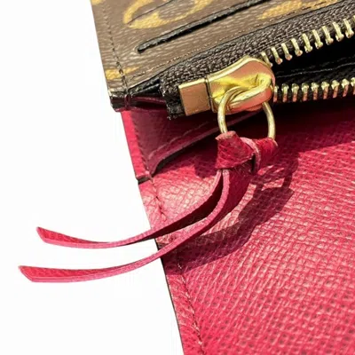 Pre-owned Louis Vuitton Brown Fuchsia Monogram Monogram Long Wallet (bi-fold) ()