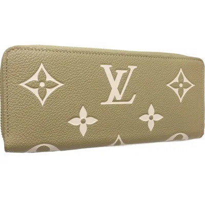 Pre-owned Louis Vuitton Cream Khaki Monogram Empreinte Long Wallet (bi-fold) ()
