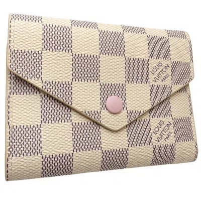 Pre-owned Louis Vuitton Damier Azur Rose Ballerine White Damier Azur Wallet (tri-fold) ()
