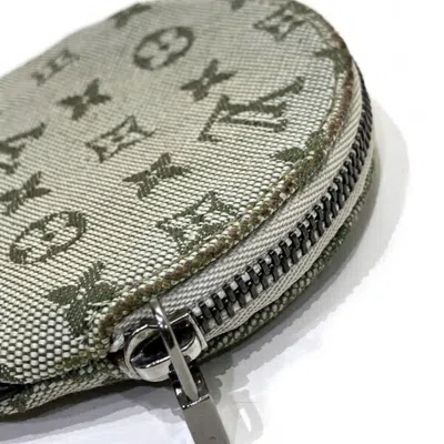 Pre-owned Louis Vuitton Khaki Orange Canvas Coin Purse/coin Case ()