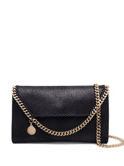 Stella Mccartney Falabella Mini Shoulder Bag In Black Polyester