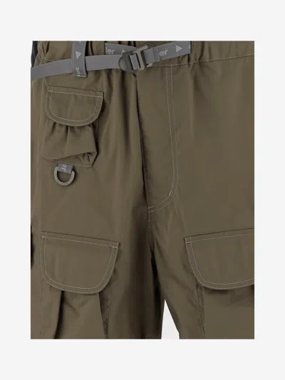 And Wander Oversized Belted Cargo Shorts In Green Cotton Blend