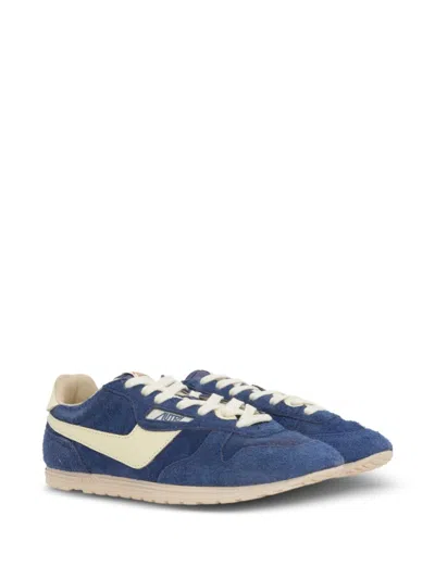 Autry Suede And Leather High Top Sneakers In Blue
