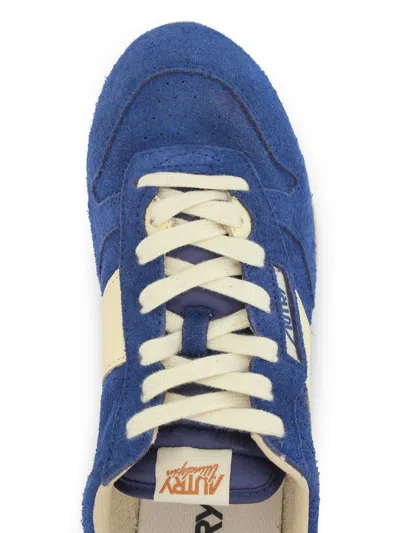 Autry Suede And Leather High Top Sneakers In Blue