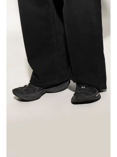 Balenciaga Black Mesh And Rubber Circuit Sneakers In Black