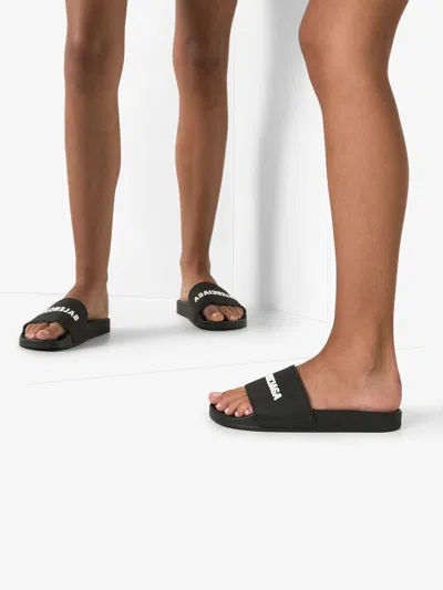 Shop Balenciaga Logo Pool Slides