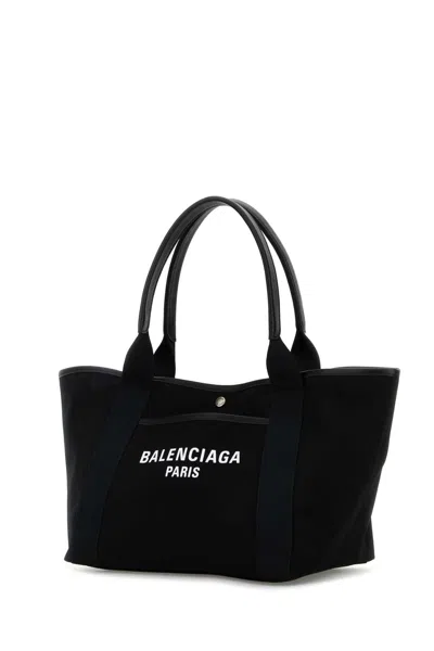 Balenciaga Borsa Shopping Biarritz Media In Tela Nera Donna
