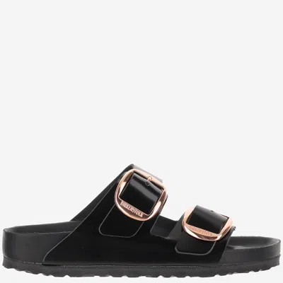Birkenstock Arizona Big Buckle Slide In Shiny Leather