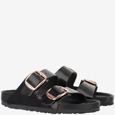 Birkenstock Arizona Big Buckle Slide In Shiny Leather