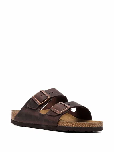 Birkenstock Arizona Sfb Oiled In Mocca Suede Leather In Brown