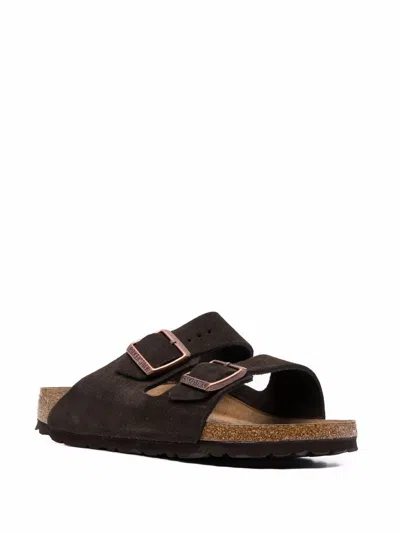 Birkenstock Arizona Mocca Suede Two Bar Mules