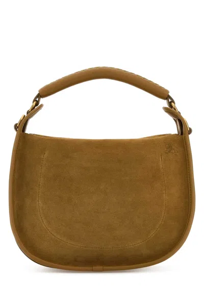 Burberry Camel Suede Hebden Handbag