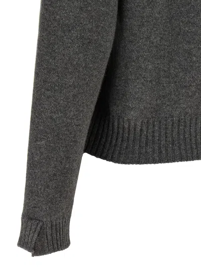 Brunello Cucinelli Cashmere Crewneck Knit Sweater With Ribbed Finish