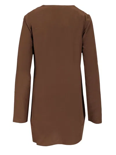 Matteau Deep V Mini Dress Dresses Brown In Brown