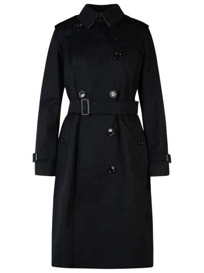 Burberry Waterloo Heritage Double-breasted Trench Coat In Black