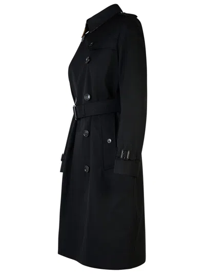 Burberry Waterloo Heritage Double-breasted Trench Coat In Black