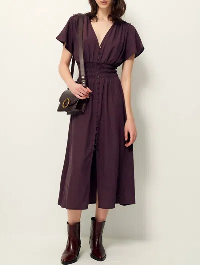 Sessun Galaya Button-down Midi Dress In Plum