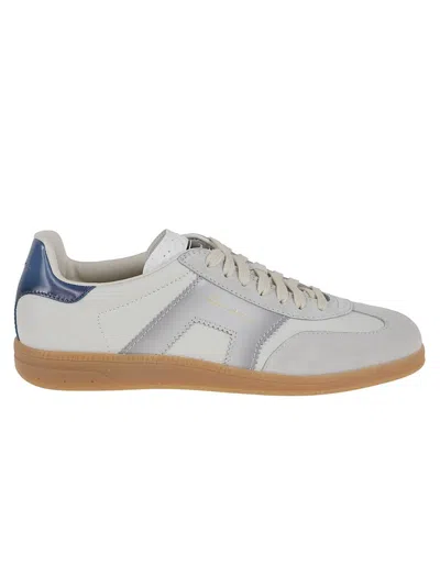 Santoni Dbs Leather And Suede Sneakers