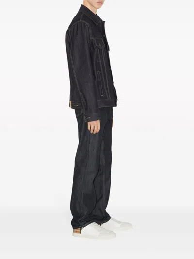 Burberry Men Stevie Leather And Check Canvas Sneakers