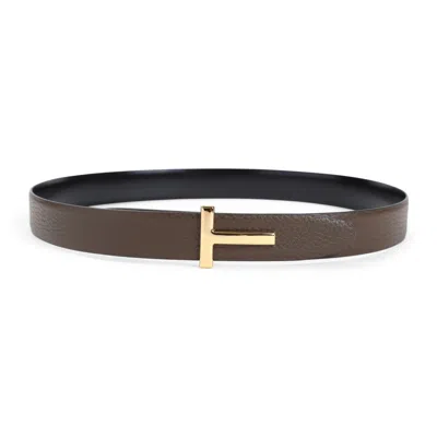 Tom Ford Reversible Belt With Logo Plaque