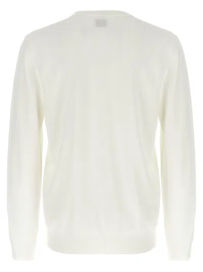 C.p. Company 'diagonal Raised' White Sweatshirt With Lens Motif On The Arm