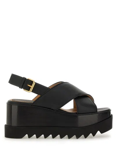 Stella Mccartney Black Elyse Platform Heeled Sandals In Black