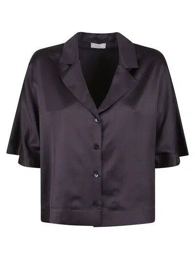 Peserico Relaxed-fit Short Sleeve Top In Black