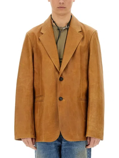 Our Legacy Opening Blazer In Camel Leather
