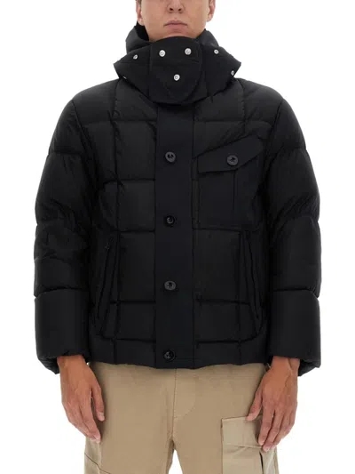 Ten C Hooded Padded Quilted Jacket Pockets