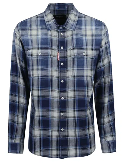 Dsquared2 Checked Pattern Shirt With Pockets And Collar