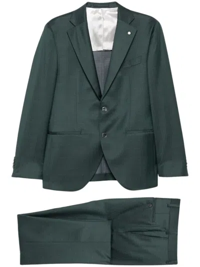 Luigi Bianchi Double-breasted Forest Green Wool Suit