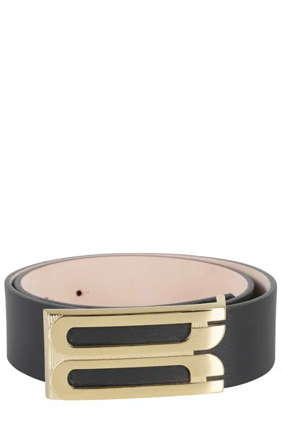 Victoria Beckham Crocodile Effect Belts Gold-tone Buckle