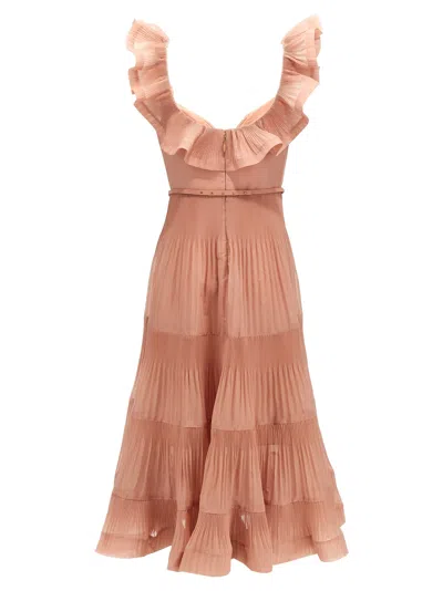 Zimmermann Pleated Frill Midi Dress