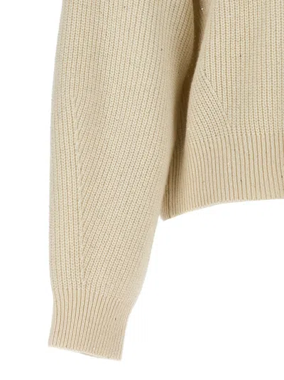 Brunello Cucinelli Sequin Sweater Sweaters And Cardigans White