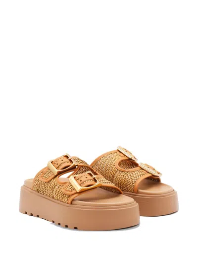 Casadei Birky Ale Woven Platform Sandals