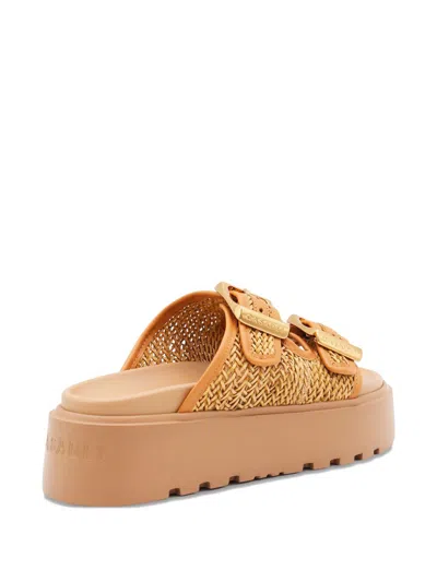 Casadei Birky Ale Woven Platform Sandals