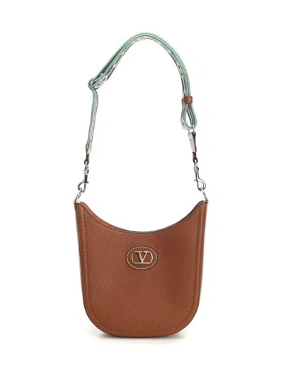 Valentino Vlogo Signature Shoulder Bags Brown