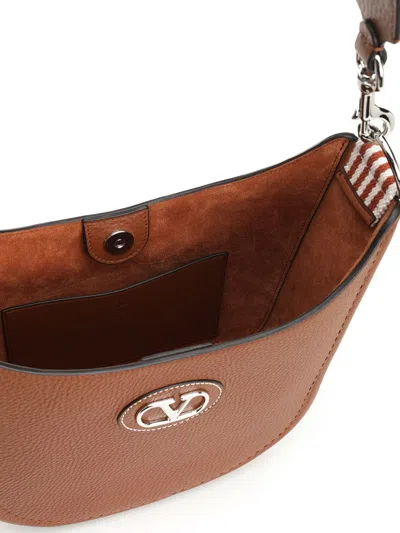 Valentino Vlogo Signature Shoulder Bags Brown