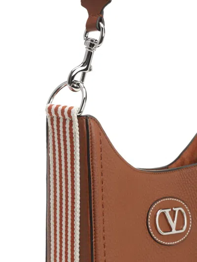Valentino Vlogo Signature Shoulder Bags Brown