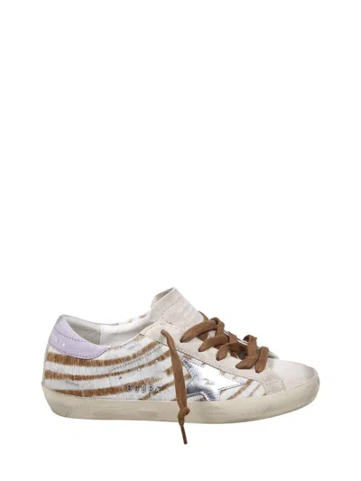 Golden Goose Super-star Zebra Horsy Upper Suede Toe And Heel Laminated Star