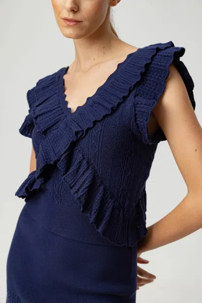 Sundays Ellowyn V Neckline Top In Navy