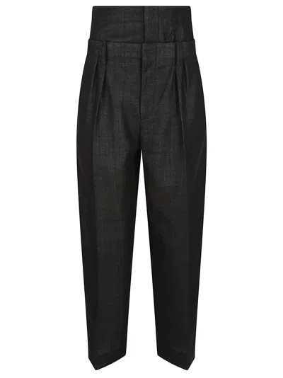 Victoria Beckham Double Waistband Pleated Wool Blend Pants