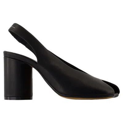 Mm6 Maison Margiela Mm6 By Maison Margiela Open-toe Slingback Sandals With Chunky Heel In Black