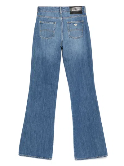 Emporio Armani Flared Denim Cotton Jeans With Belt Loops