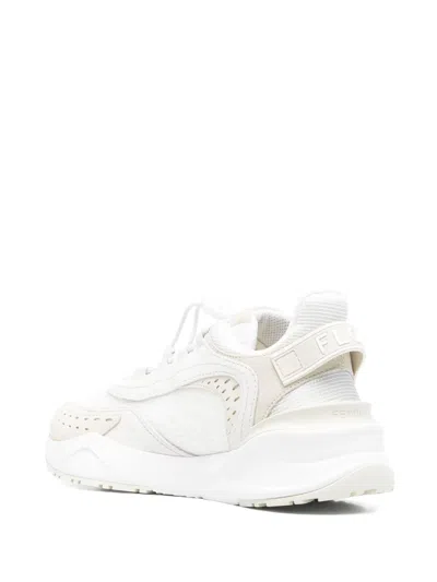 Shop Fendi Flow Leather Sneakers