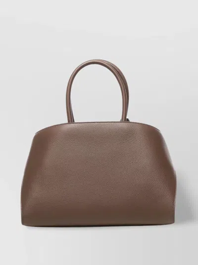 Ferragamo Calfskin Handbag Round Handles Structured Shape