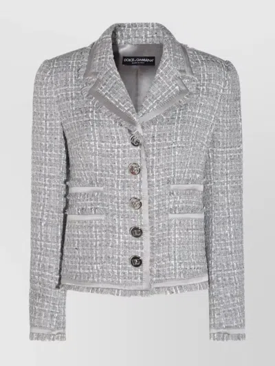 Dolce & Gabbana Dolce&gabbana Women Jacket In Grey Lamé Bouclé