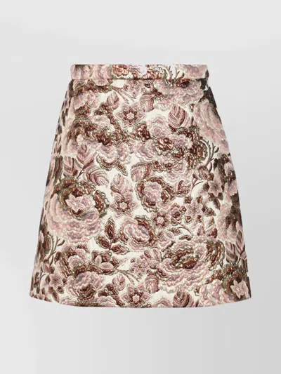 Valentino Gonna In After Winter Quilted Pink Lurex