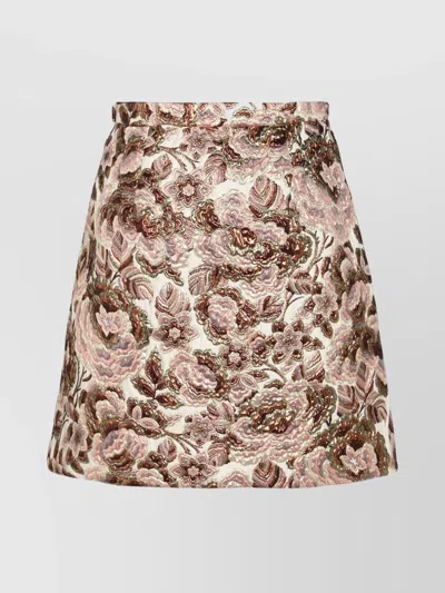 Valentino Gonna In After Winter Quilted Pink Lurex