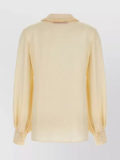 Valentino "toute La V" Silk Jacquard Shirt In Neutral